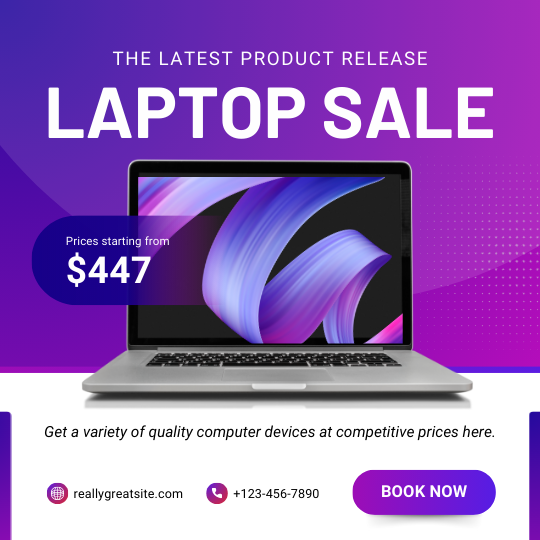 Purple Modern Laptop Sale Instagram Post (1)