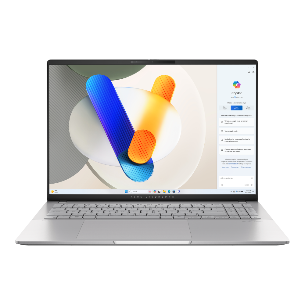 ASUS Vivobook S16 M5606KA-RI417W AMD Ryzen AI 7 350 1TB SSD 24GB Ram AMD Radeon Graphics 16'' Inch 3K OLED Win.11 - Cool Silver 