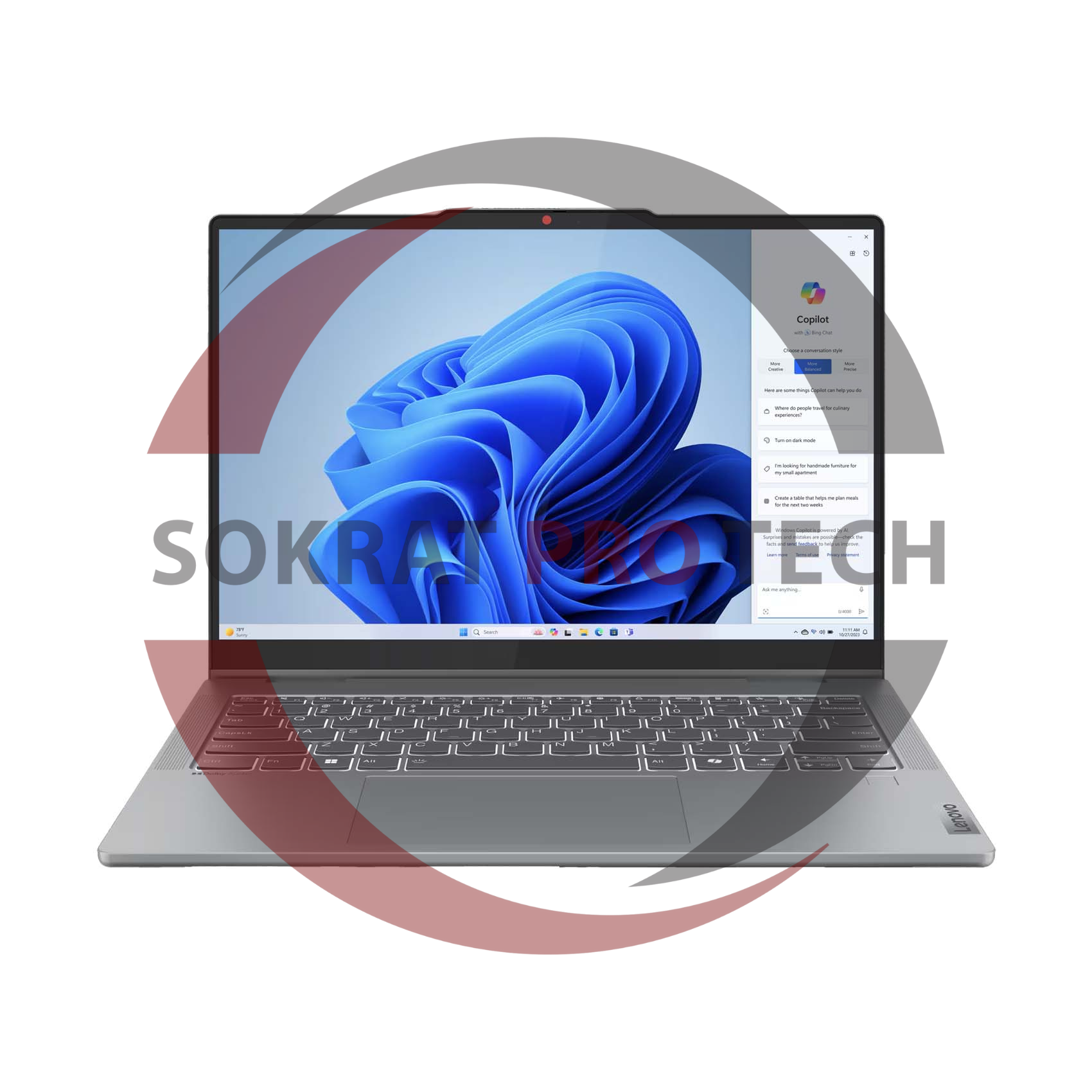 Lenovo IdeaPad 5 14IRH9 2-in-1 laptop Intel Core i5-13420H 512GB SSD 16GB Ram Intel UHD Graphics 14" Inch WUXGA Win.11 - Luna Grey