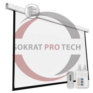 Motorized Projection Screen Electric Roll Up Projector Screen With Remote 180 X180 cm
