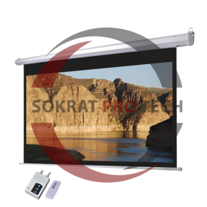 Motorized Projection Screen Electric Roll Up Projector Screen With Remote 200 X200 cm