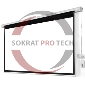 Motorized Projection Screen Electric Roll Up Projector Screen With Remote 300 X 300 cm