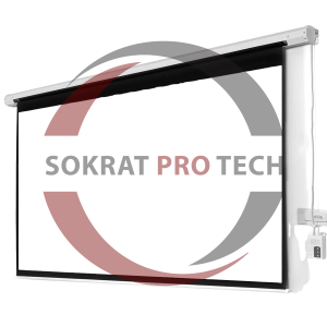 Motorized Projection Screen Electric Roll Up Projector Screen With Remote 400 x 300 cm