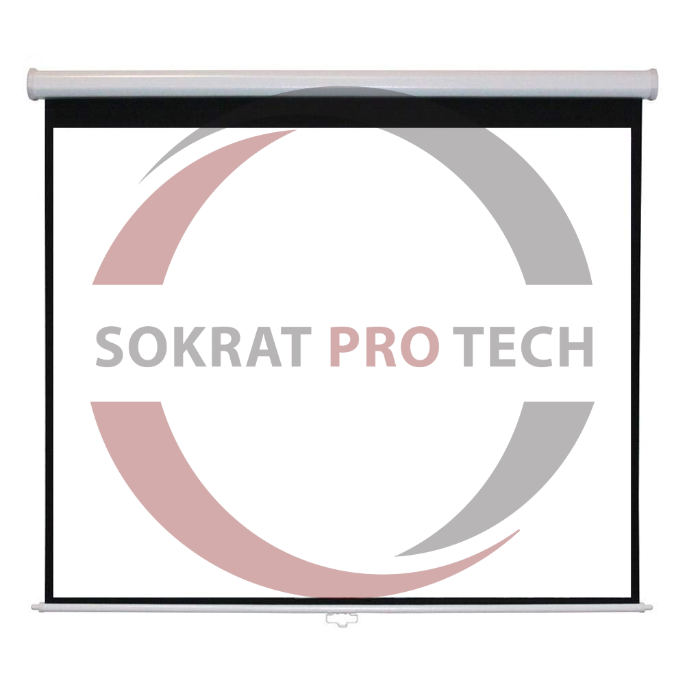 Portable Manual Wall Screen Pull Down Projector Screen 180 x 180 cm