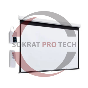 Motorized Projection Screen Electric Roll Up Projector Screen With Remote 500 x 375 cm